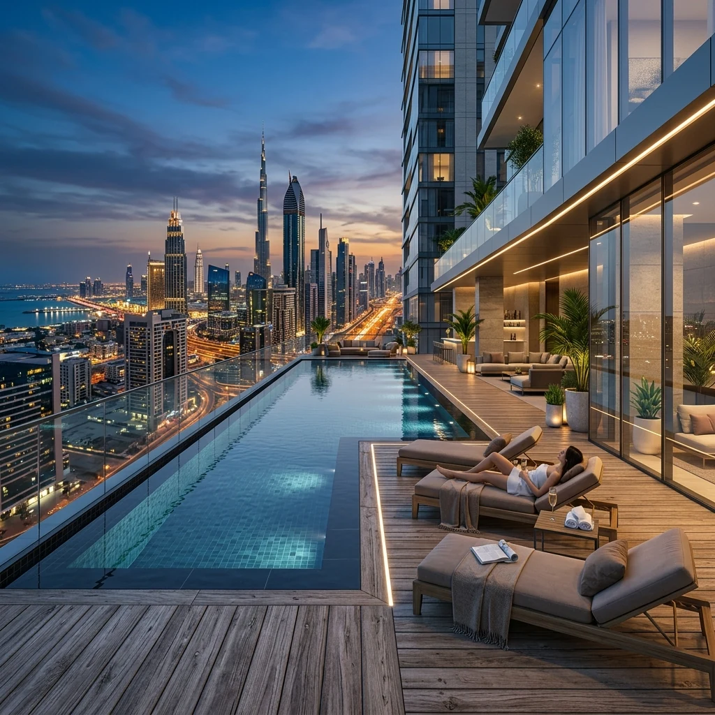 Luxury Rooftop Pool Area